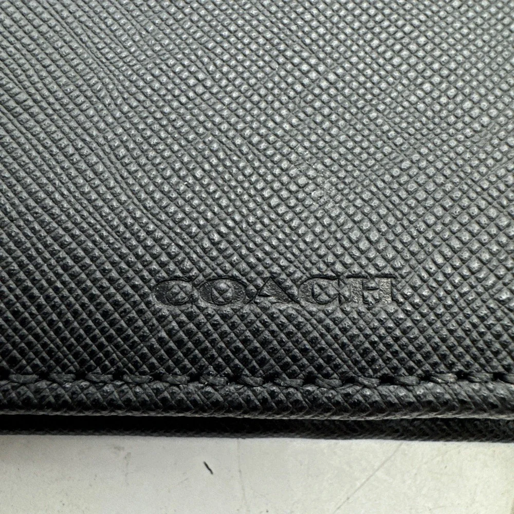 Black Coach Men's Leather Wallet F74768 New Bi-fold With Insert